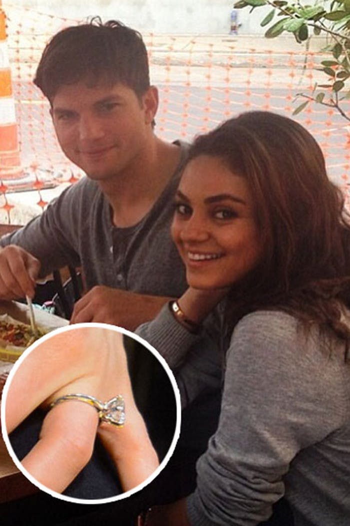 Mila kunis clearance engagement ring carat